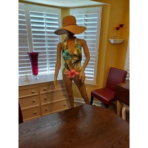 Christina tropical print one piece swimsuit